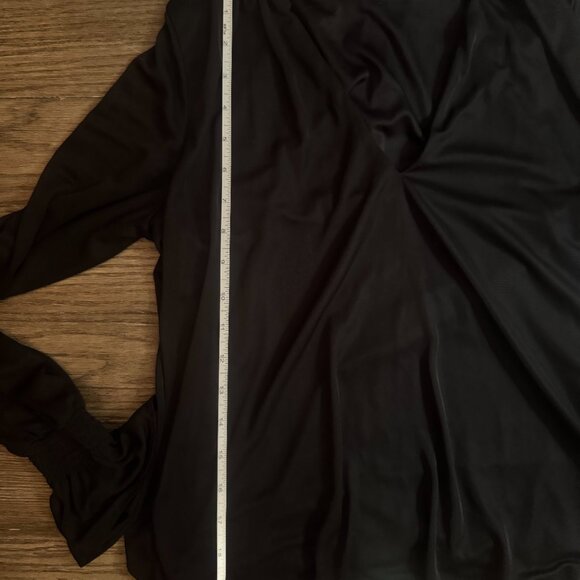 Express Black Smocked Neck Ruched Long Sleeve Blouse | Size M - Picture 4 of 13
